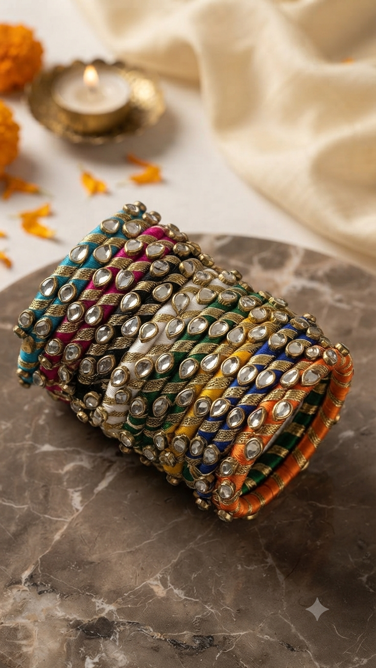 Kundan Multi Bangles set