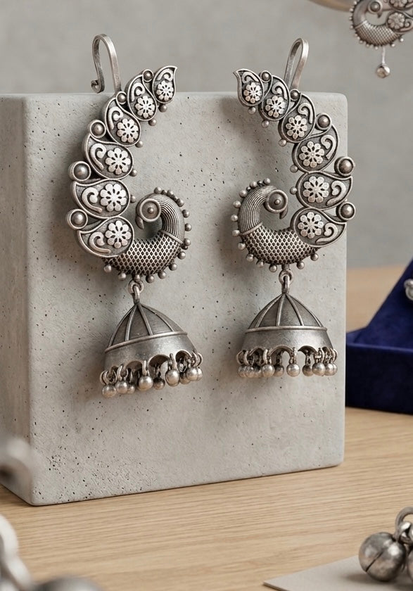 Peacock Earcuff Jhumka