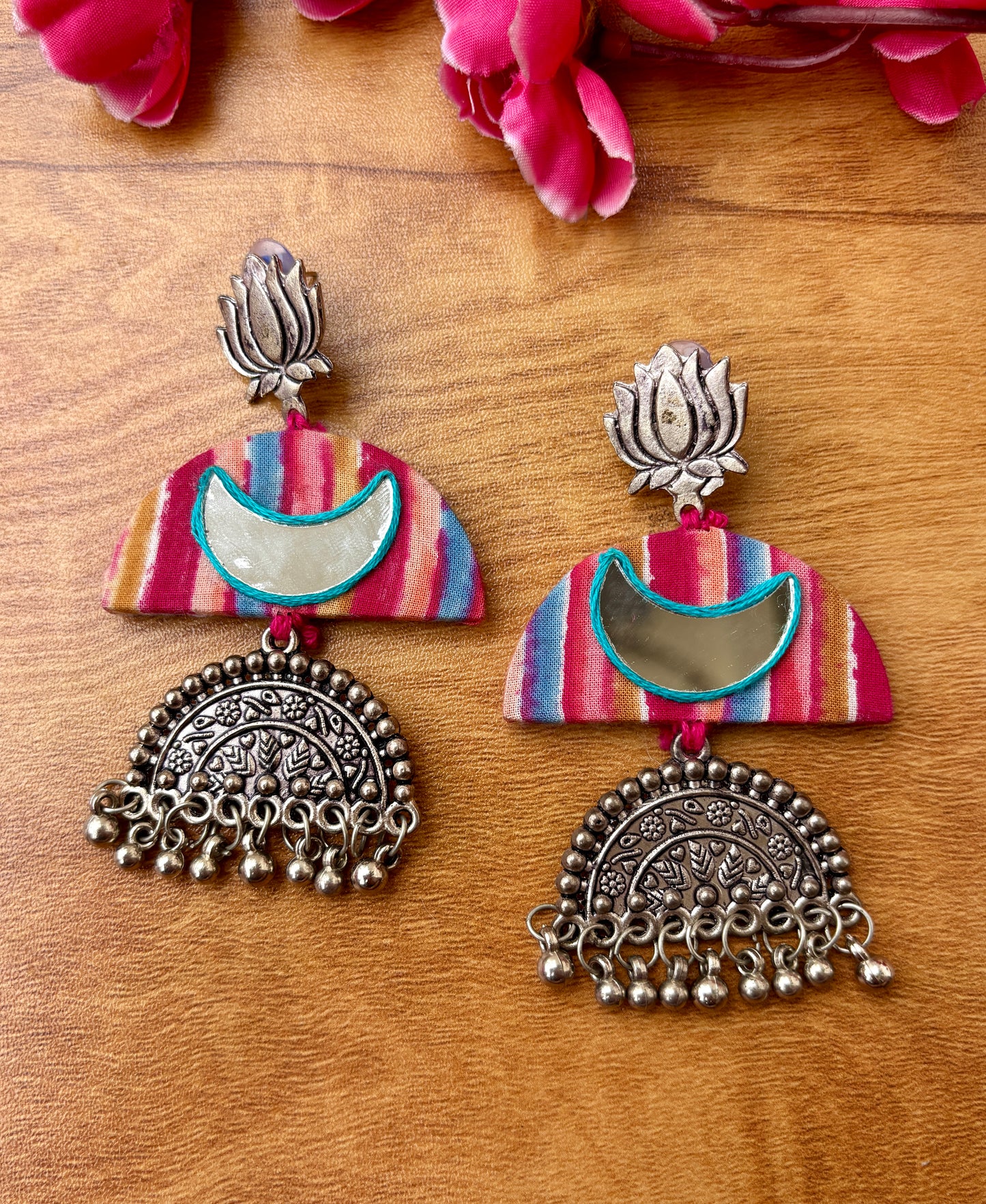 Gulabi Lotus Danglers