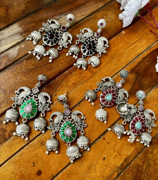 Mor Pankh Brass Jhumki
