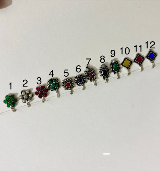 Colour Clipon Nose pin