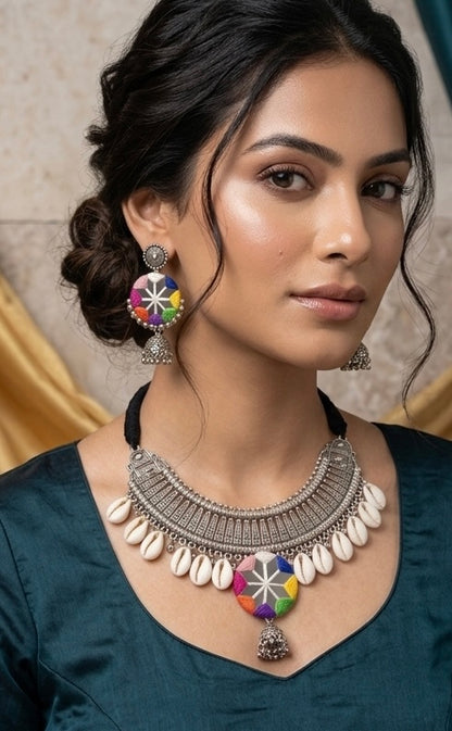 Chand rangoli necklace set