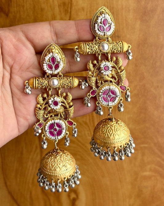 Brass Dual Tone Jhumka