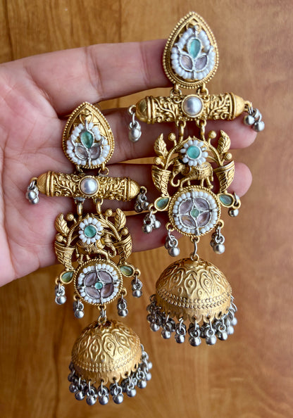 Brass Dual Tone Jhumka