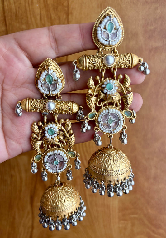 Brass Dual Tone Jhumka