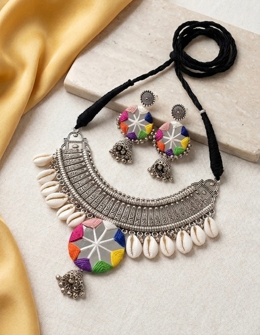 Chand rangoli necklace set