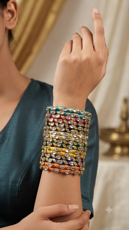 Kundan Multi Bangles set