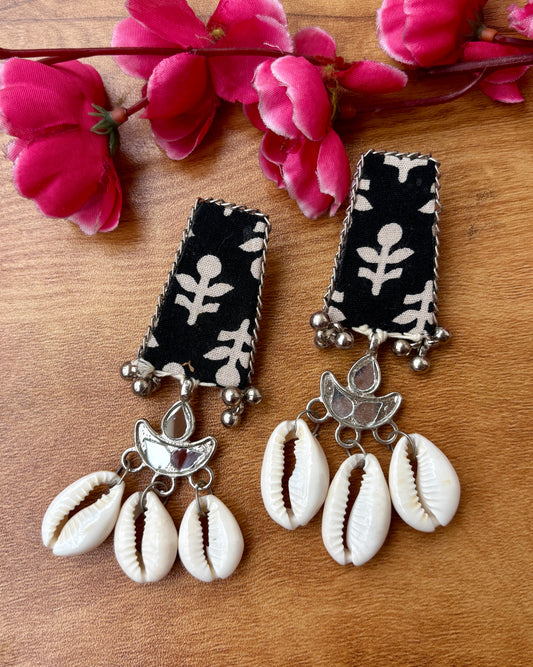 Black Diya Earrings
