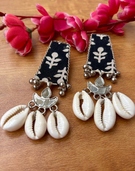 Black Diya Earrings