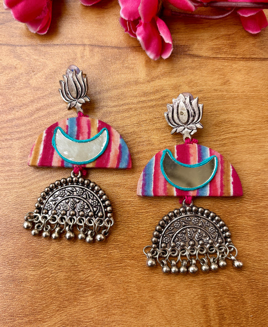 Gulabi Lotus Danglers