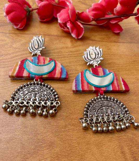 Gulabi Lotus Danglers