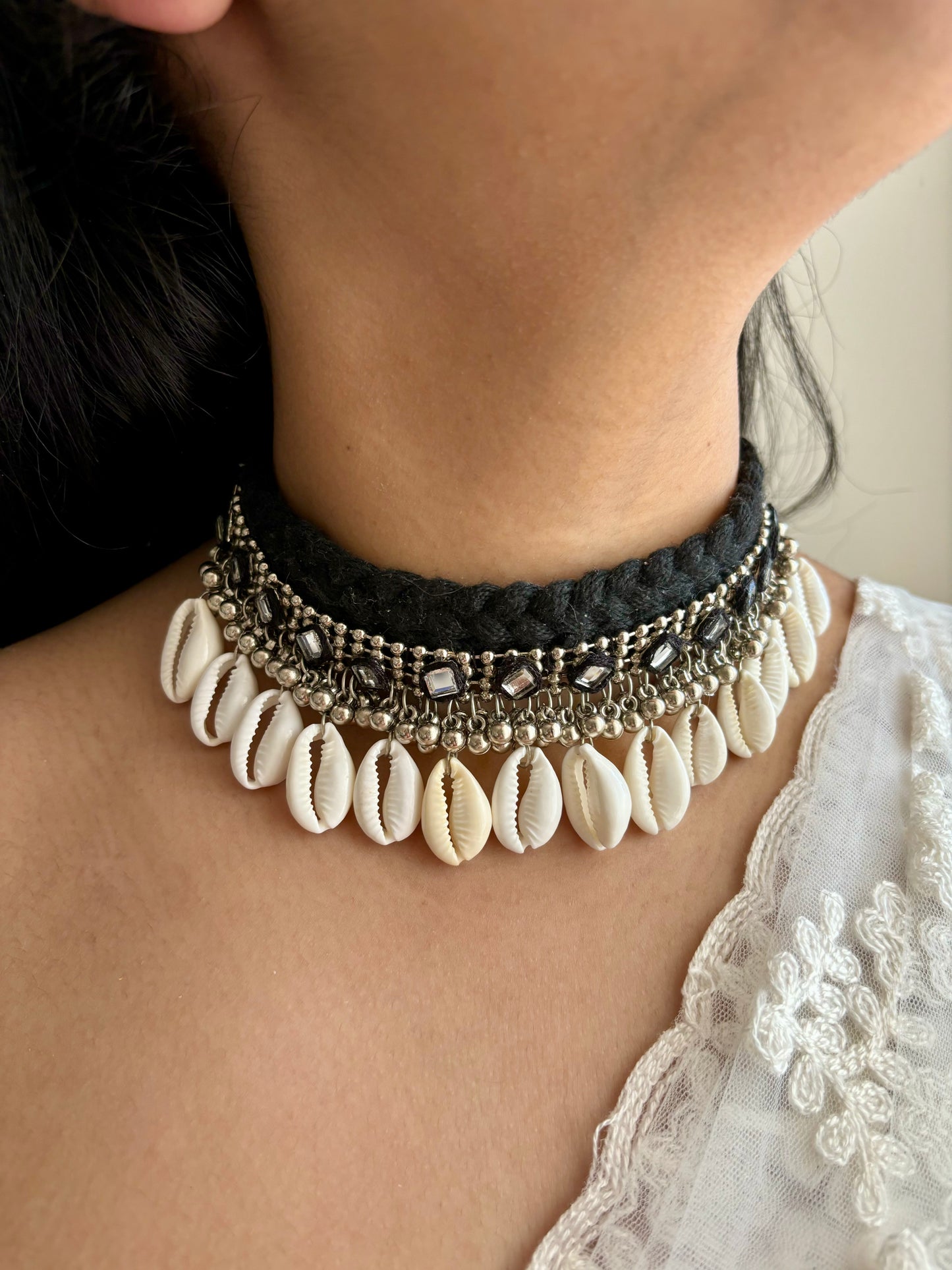 Cowrie Mirror Choker