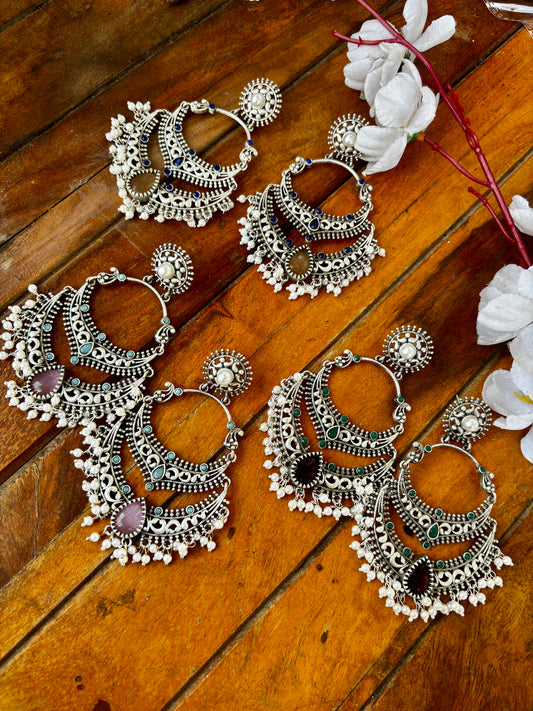 Silver Chandbali