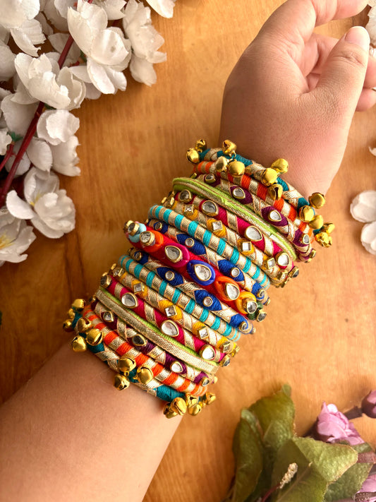 Kundan Zari Bangles Set