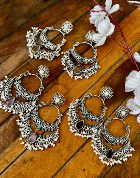 Silver Chandbali